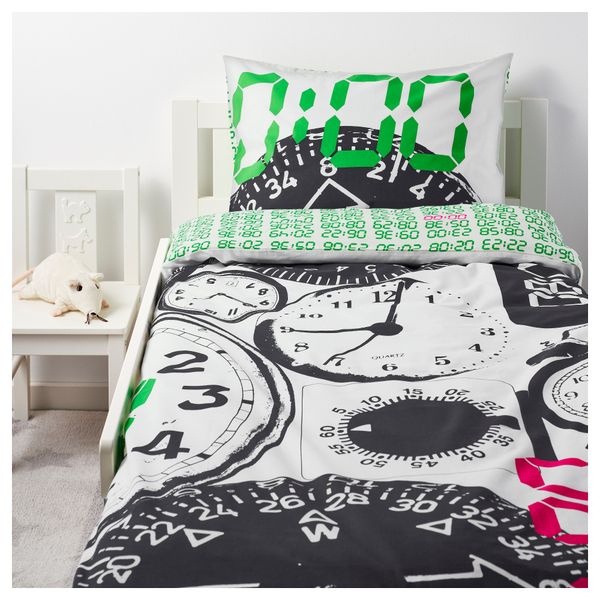 Пододеяльник и 1 наволочка ТИТТАПО, белый, черный (150x200/50x70 см) - схема-чертеж с размерами