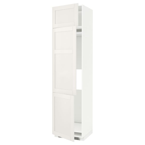 Высокий шкаф для холодильника или морозильника, с 3 дверями, белый/Сэведаль белый 60x60x240 см IKEA METOD МЕТОД 192.231.71 - схема-чертеж с размерами