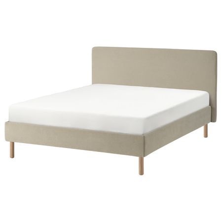 TÄRNKULLEN Каркас кровати с обивкой - Kelinge бежевый/Luröy 140x200 см