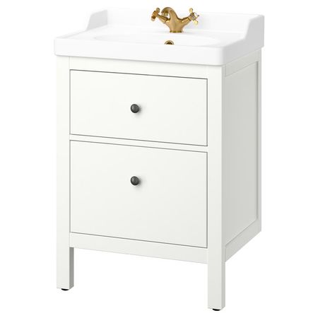 HEMNES / RUTSJÖN РУТШЁН Шкаф с ящиками/раковина/смеситель
