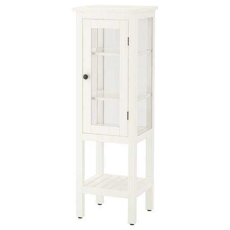 Высокий шкаф со стеклянной дверцей, белый 42x38x131 см IKEA HEMNES ХЕМНЭС 703.966.44