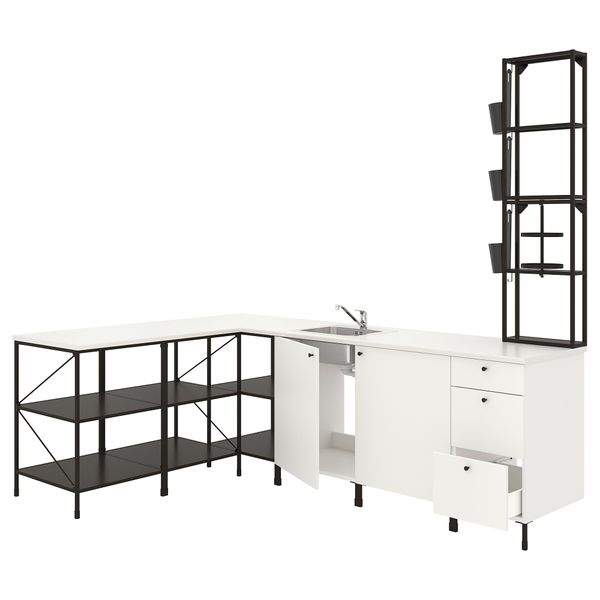 Угловая кухня, антрацит, белый IKEA BEGIVENHET БЕГИВЕНХЕТ 693.382.35 - фото 1