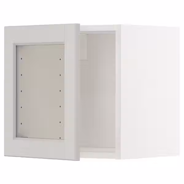 METOD Навесной шкаф со стеклянной дверцей - белый/Lerhyttan светло-серый 40x40 см - фото 1