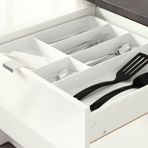 Напольный шкаф с дверцами и ящиком, глянцевый белый, 120 см IKEA KNOXHULT КНОКСХУЛЬТ 503.268.07 - фото 5