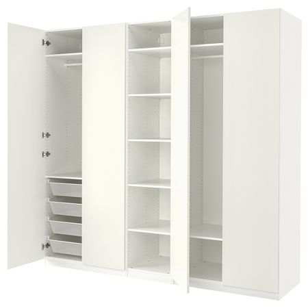 Гардероб, комбинация, белый 250x60x236 см IKEA PAX ПАКС / FORSAND ФОРСАНД 594.780.28