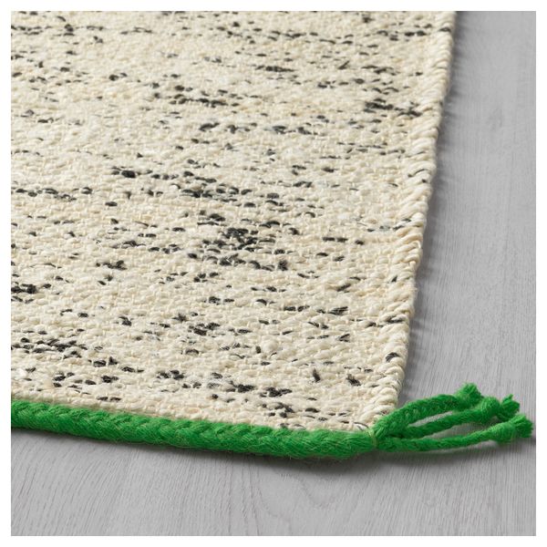 Ковер, безворсовый ШЁСЛЕВ, ручная работа белый с оттенком, черный (133x195 см) - фото 2