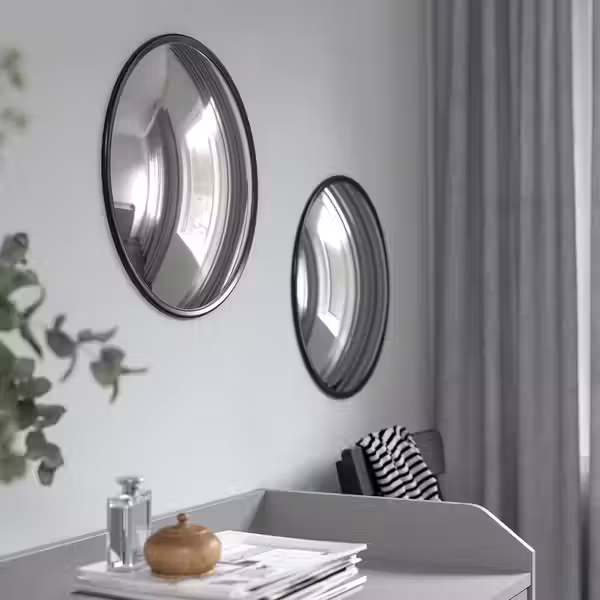 SVARTBJÖRK СВАРТБЬЁРК Декоративное выпуклое зеркало - чёрный 41 см - фото 2