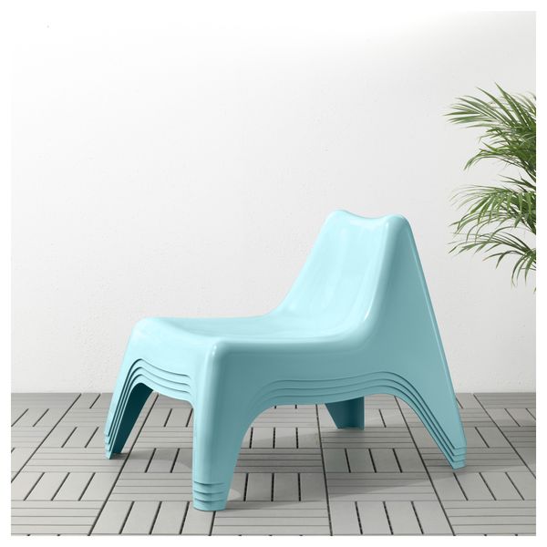Садовое легкое кресло ИКЕА ПС ВОГЭ, голубой - фото 2