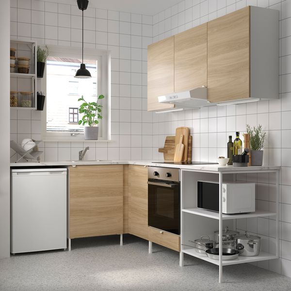 Угловая кухня, белый, под дуб IKEA BEGIVENHET БЕГИВЕНХЕТ 293.380.01 - фото 3