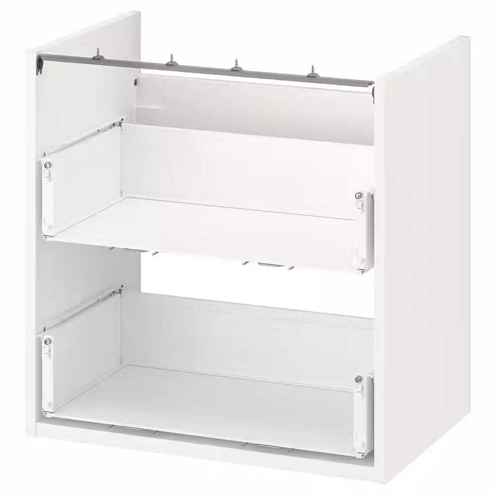 ENHET Напольный шкаф для раковины,2 ящика - белый 60x40x60 см - схема-чертеж с размерами