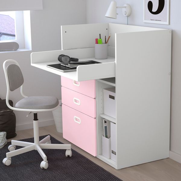 Пеленальный стол с ящиками, белый/светло-розовый 90x79x102 см IKEA STUVA СТУВА / FRITIDS ФРИТИДС 492.672.72 - фото 4