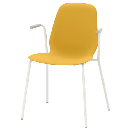 Легкое кресло, темно-желтый, Дитмар белый IKEA ЛЕЙФ-АРНЕ 393.042.08