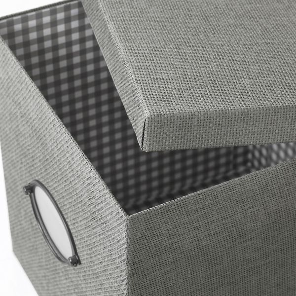 Коробка с крышкой, серый, 30x30x30 см IKEA КВАРНВИК 104.128.83 - фото 3