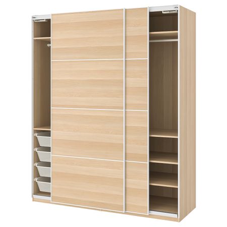 Гардероб, под беленый дуб/Мехамн под беленый дуб 200x66x236 см IKEA PAX ПАКС 593.057.73