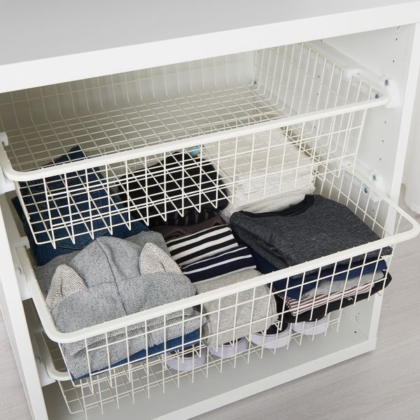 Проволочная корзина, белый 60x49x13 см IKEA STUVA GRUNDLIG СТУВА ГРУНДЛИГ 403.649.13 - схема-чертеж с размерами