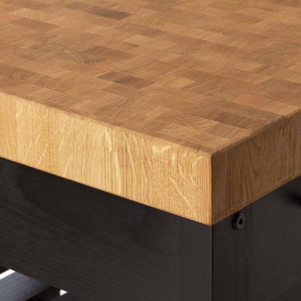 VADHOLMA Кухонн стол-остров - чёрный/дуб 79x63x90 см - фото 3