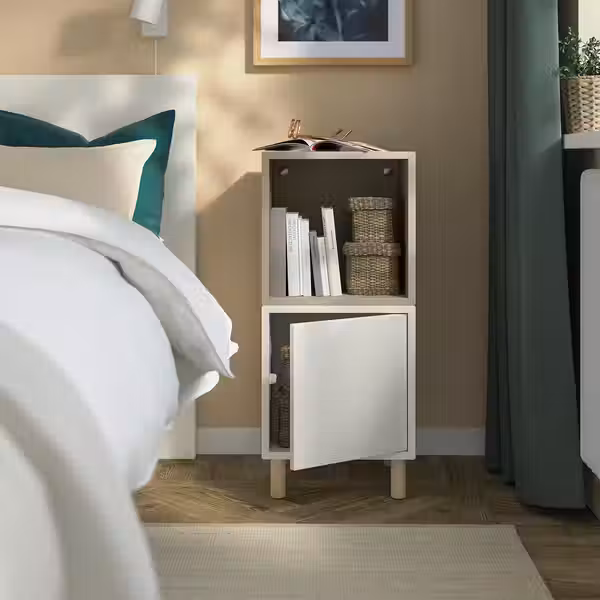 EKET Комбинация шкафов с ножками - белый бежевый/дерево 35x35x80 см - фото 2