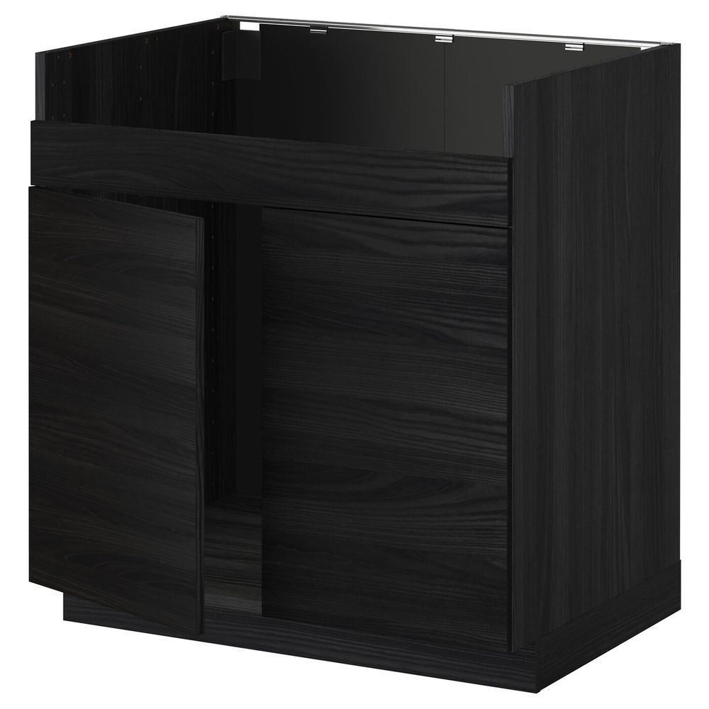 Напольный шкаф для двойной мойки ХАВСЕН, черный, Тингсрид черный 80x60 см IKEA МЕТОД 392.802.74 - схема-чертеж с размерами