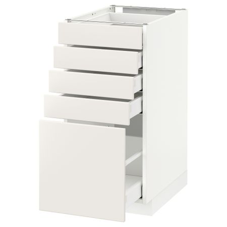 Напольный шкаф с 5 ящиками МЕТОД / МАКСИМЕРА, белый, Веддинге белый