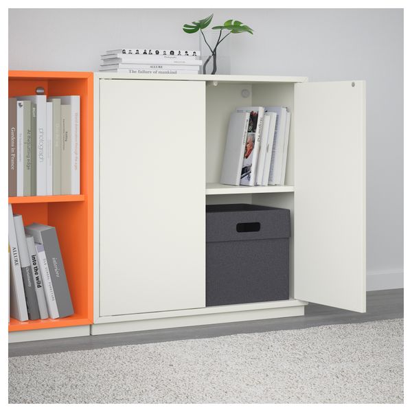 Комбинация шкафов с цоколем ЭКЕТ, белый/оранжевый, светло-оранжевый (140x35x182 см) - фото 3