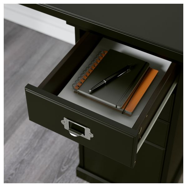 Стол с ящиками КЛИМПЕН / НИПЕН, черный, серый (120x60 см) - фото 3