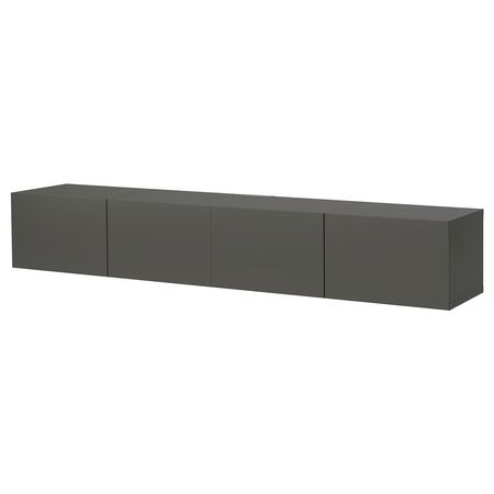 BESTÅ Тумба под ТВ, с дверцами - темно-серый/Lappviken темно-серый 240x42x38 см
