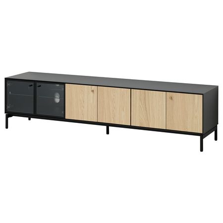BOASTAD Тумба под ТВ - чёрный/дубовый шпон 181x42x45 см