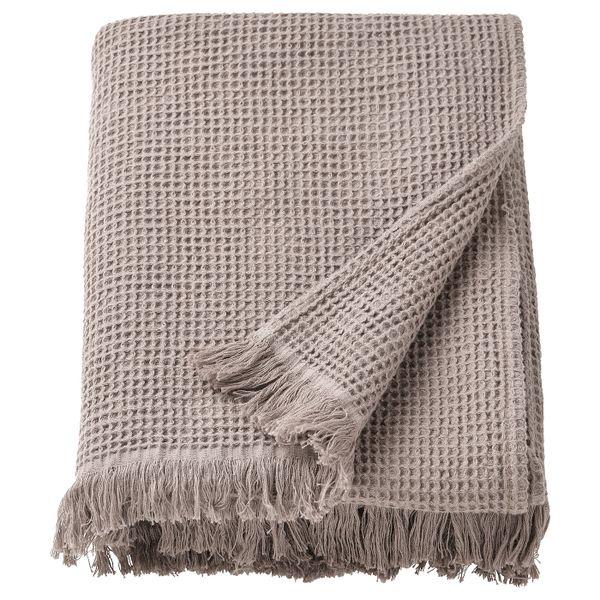 Простыня банная, светло-серый/коричневый 100x150 см IKEA VALLASÅN ВАЛЛАСОН 005.021.29 - фото 1