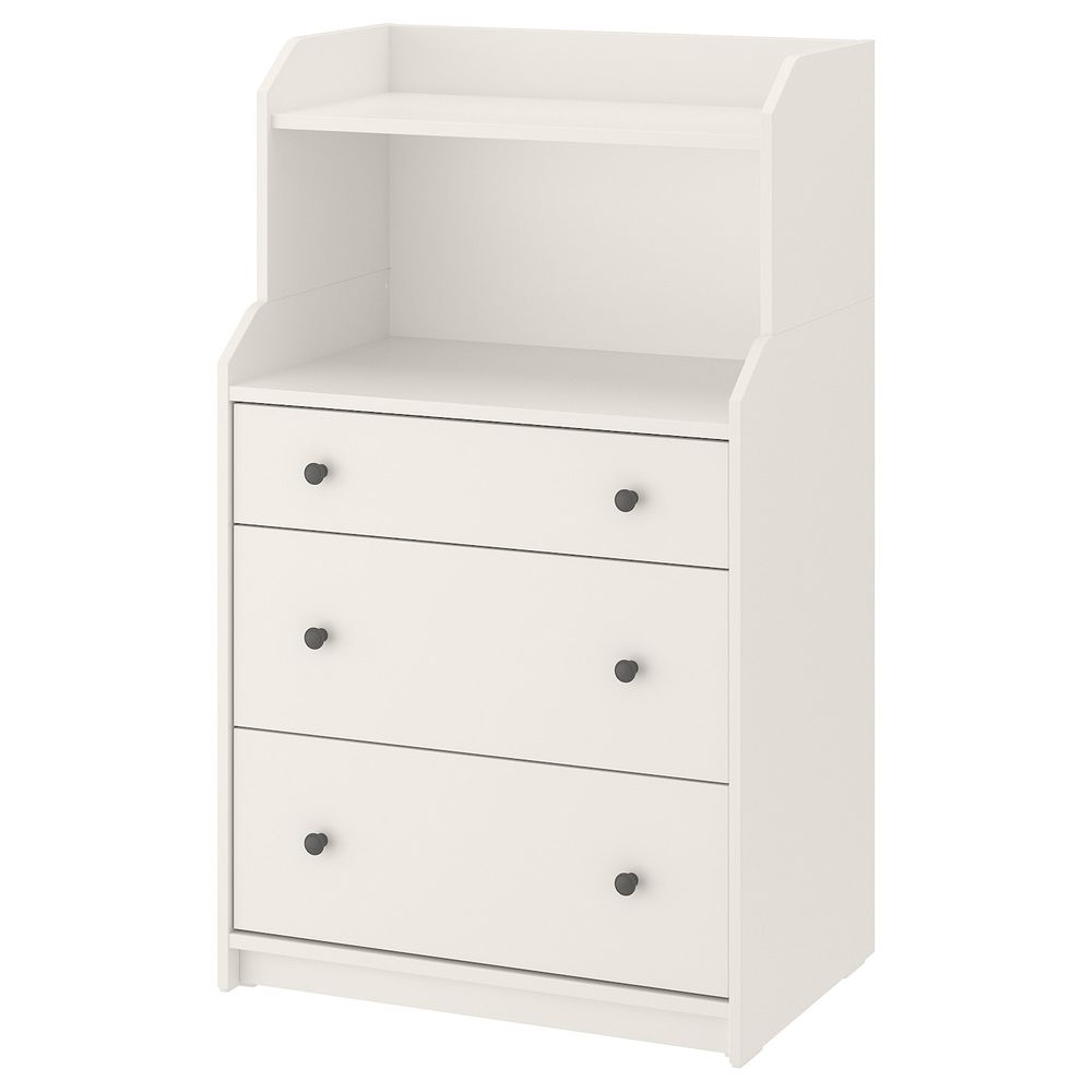 Комод с 3 ящиками/полкой, белый 70x116 см IKEA HAUGA ХАУГА 504.072.95 - фото 1