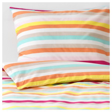 Пододеяльник и 1 наволочка СОММАР 2018, разноцветный, полоска (150x200/50x70 см)