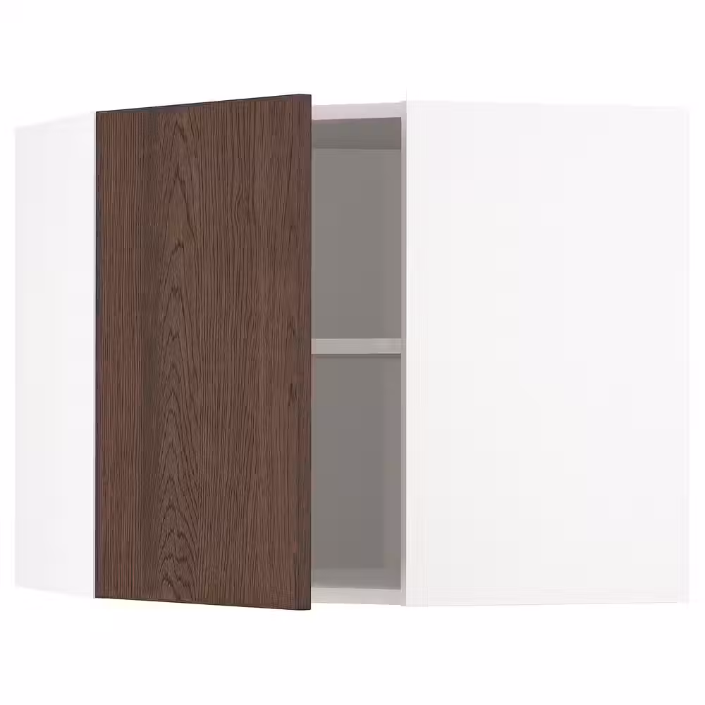 METOD Угловой навесной шкаф с полками - белый/Sinarp коричневый 68x60 см - фото 1