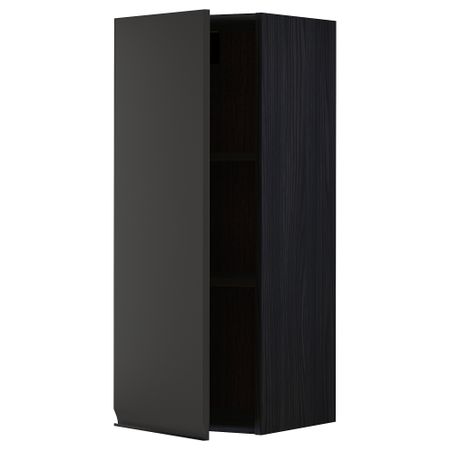 Навесной шкаф с полками, черный, Upplöv матовый антрацит, 40x100 см IKEA METOD МЕТОД 894.953.47