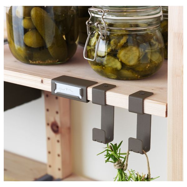 2 секции, полки/ящики ИВАР, сосна, серый (134x30x179 см) - фото 4