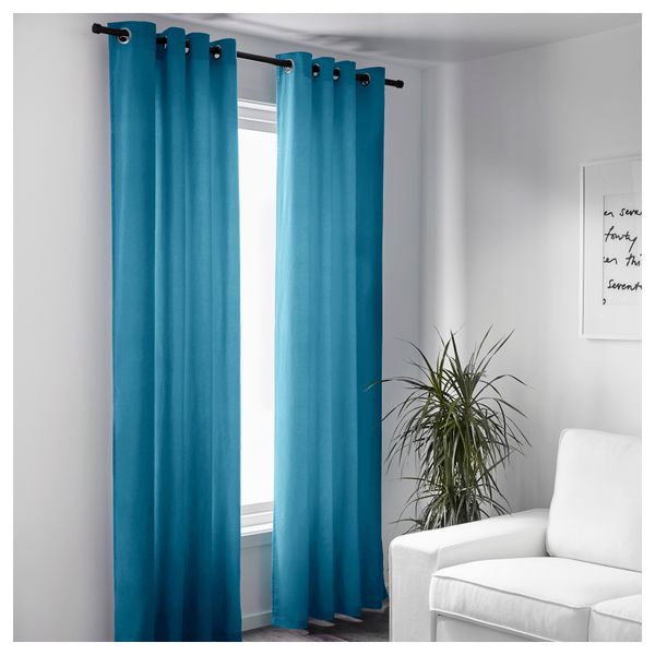 Гардины, 1 пара САНЕЛА, темная бирюза (140x300 см) - схема-чертеж с размерами