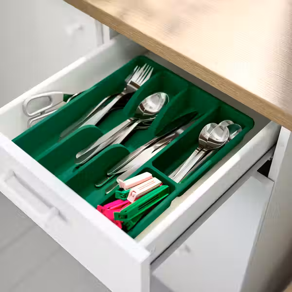 SMÄCKER Лоток для столовых приборов - ярко-зеленый 31x26 см - фото 2