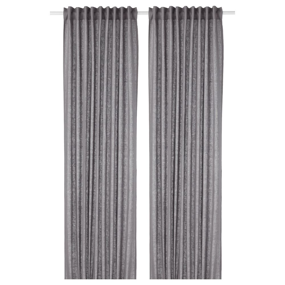 Гардины, 1 пара, темно-серый 145x300 см IKEA AINA АЙНА 703.705.78 - фото 1