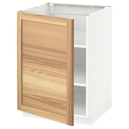 Напольный шкаф с полками, белый/Торхэмн ясень 60x60 см IKEA METOD МЕТОД 392.249.47