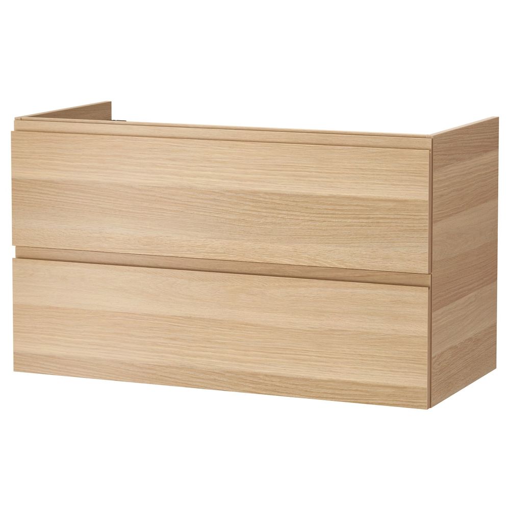 Шкаф для раковины с 2 ящ, под беленый дуб 100x47x58 см IKEA GODMORGON ГОДМОРГОН 303.495.98 - фото 1