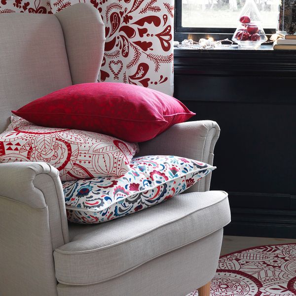 Чехол на подушку, белый, красный, 50x50 см IKEA ВИНТЕР 2019 804.473.89 - схема-чертеж с размерами