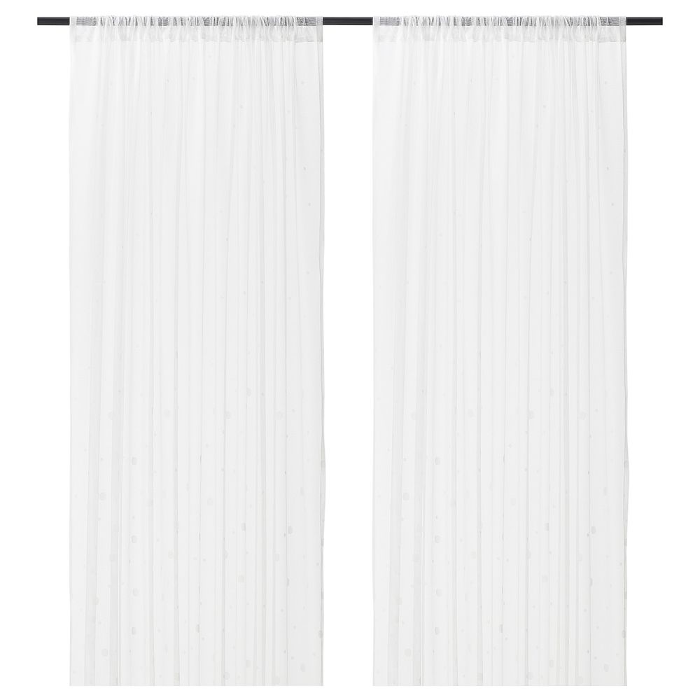 Гардины, 2 шт., белый круги 145x300 см IKEA IRMALI ИРМАЛИ 404.647.76 - фото 1