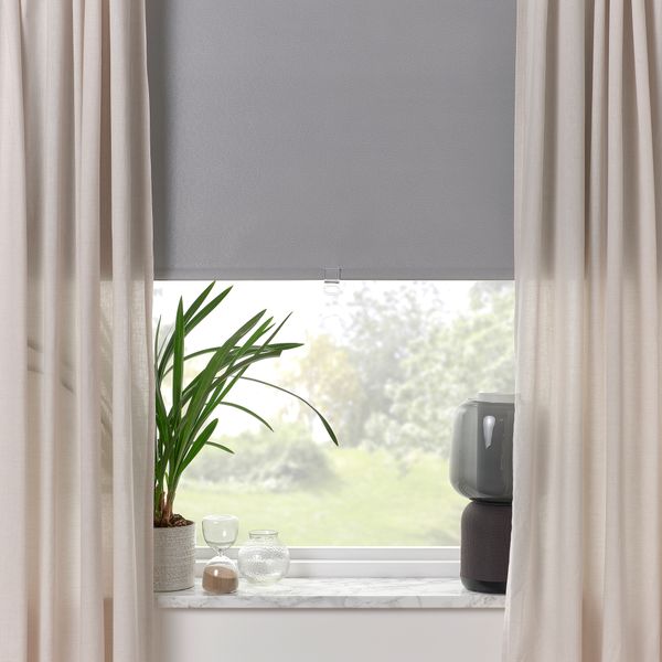 Рулонная штора, блокирующая свет, серый, 80x155 см IKEA FÖNSTERBLAD 305.384.76 - фото 7