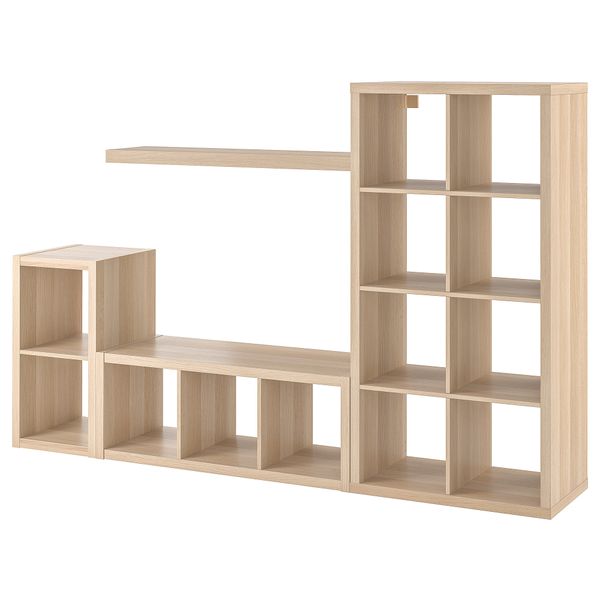 Комбнц для хранения с полками, под беленый дуб, 231x39x147 см IKEA LACK ЛАКК, KALLAX КАЛЛАКС 494.172.19 - фото 2