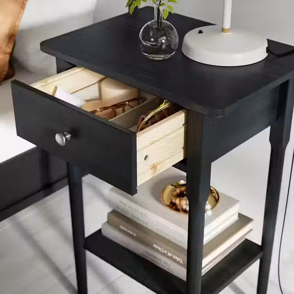 BLÄSTÅSEN БЛЭСТОСЕН Тумба прикроватная - чёрный 50x37x76 см - фото 3