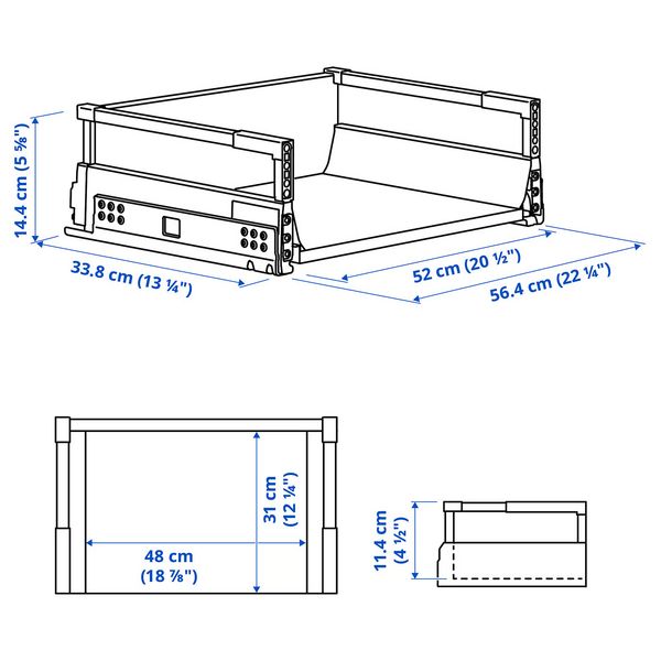 IKEA, дополнительный ракурс - схема-чертеж с размерами