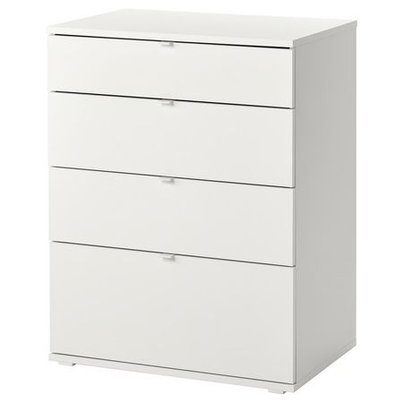 VIHALS Комод с 4 ящиками - белый/функция блокировки/разблокировки 70x47x90 см