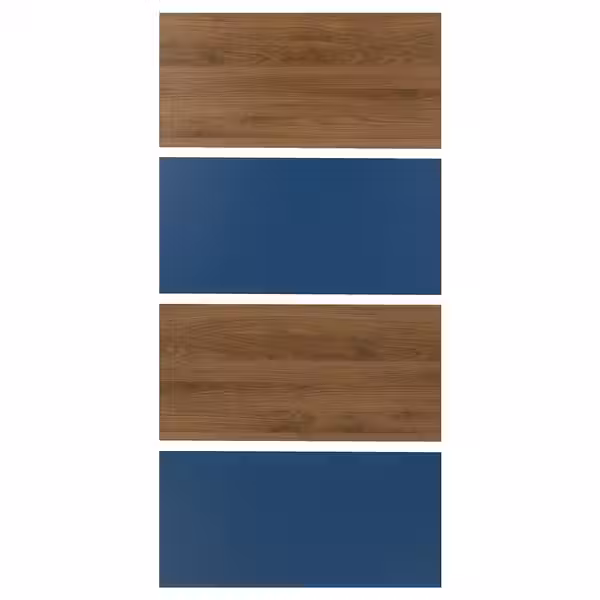 MEHAMN 4 панели д/рамы раздвижной дверцы - под грецкий орех/синий 100x201 см - фото 1