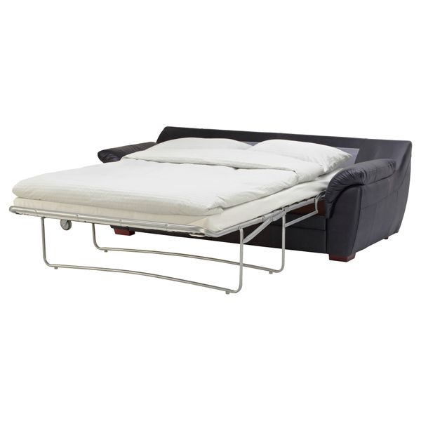 Диван-кровать 2-местная БЬЁРБУ, черный - схема-чертеж с размерами