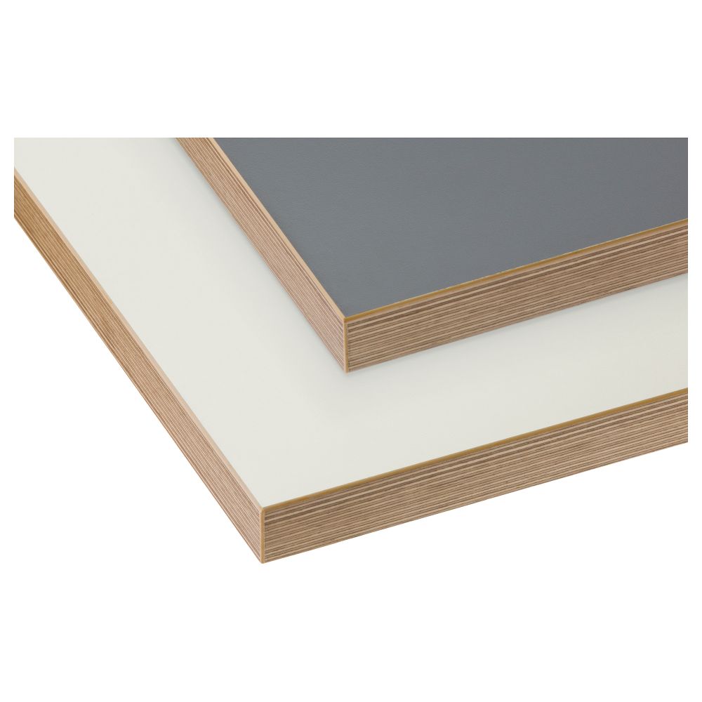 Столешница, двусторонняя БЕРГСТЕНА, белый, темно-серый с окантовкой под дерево - фото 1