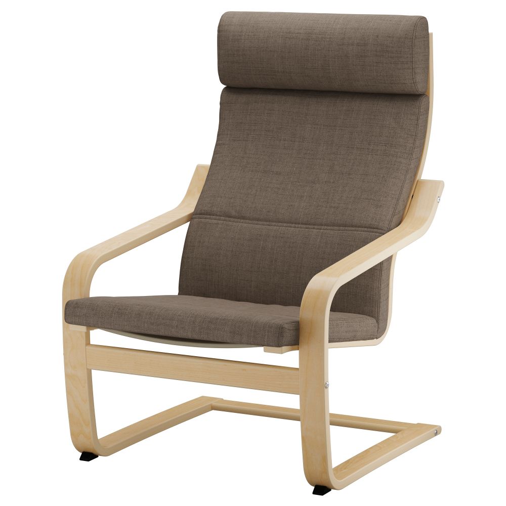 Кресло ПОЭНГ, березовый шпон, Исунда коричневый - фото 1