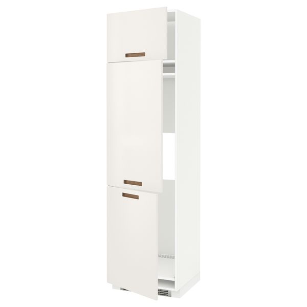 Высокий шкаф для холодильника или морозильника, с 3 дверями МЕТОД, белый, Мэрста белый - схема-чертеж с размерами